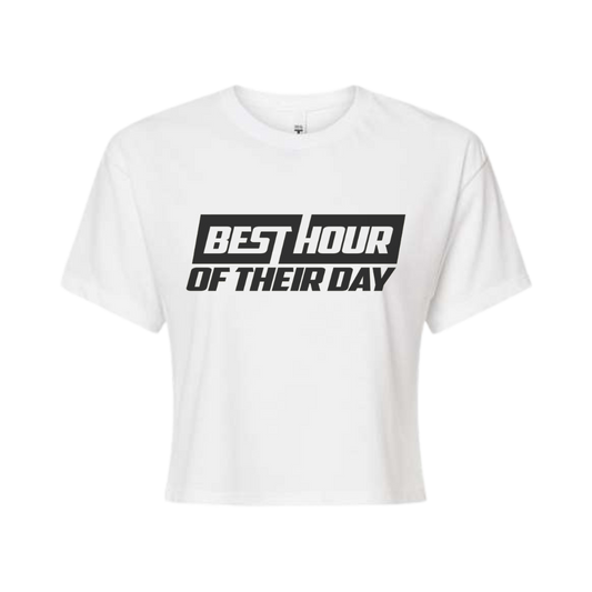 Best Hour Basic Black Logo Crop Top