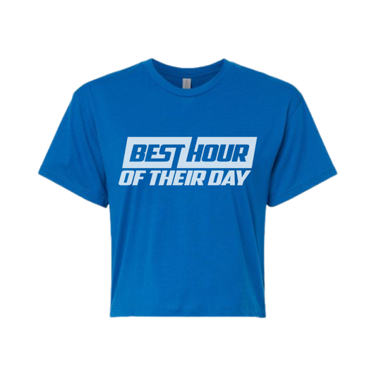 Best Hour Basic White Logo Crop Top