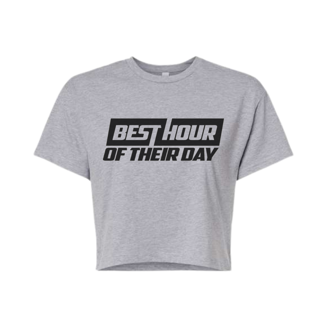 Best Hour Basic Black Logo Crop Top