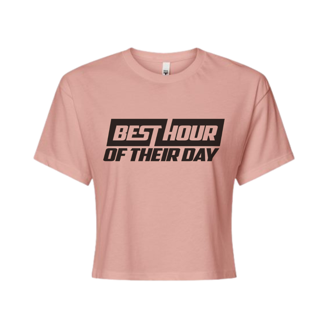 Best Hour Basic Black Logo Crop Top