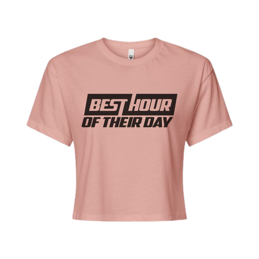 Best Hour Basic Black Logo Crop Top