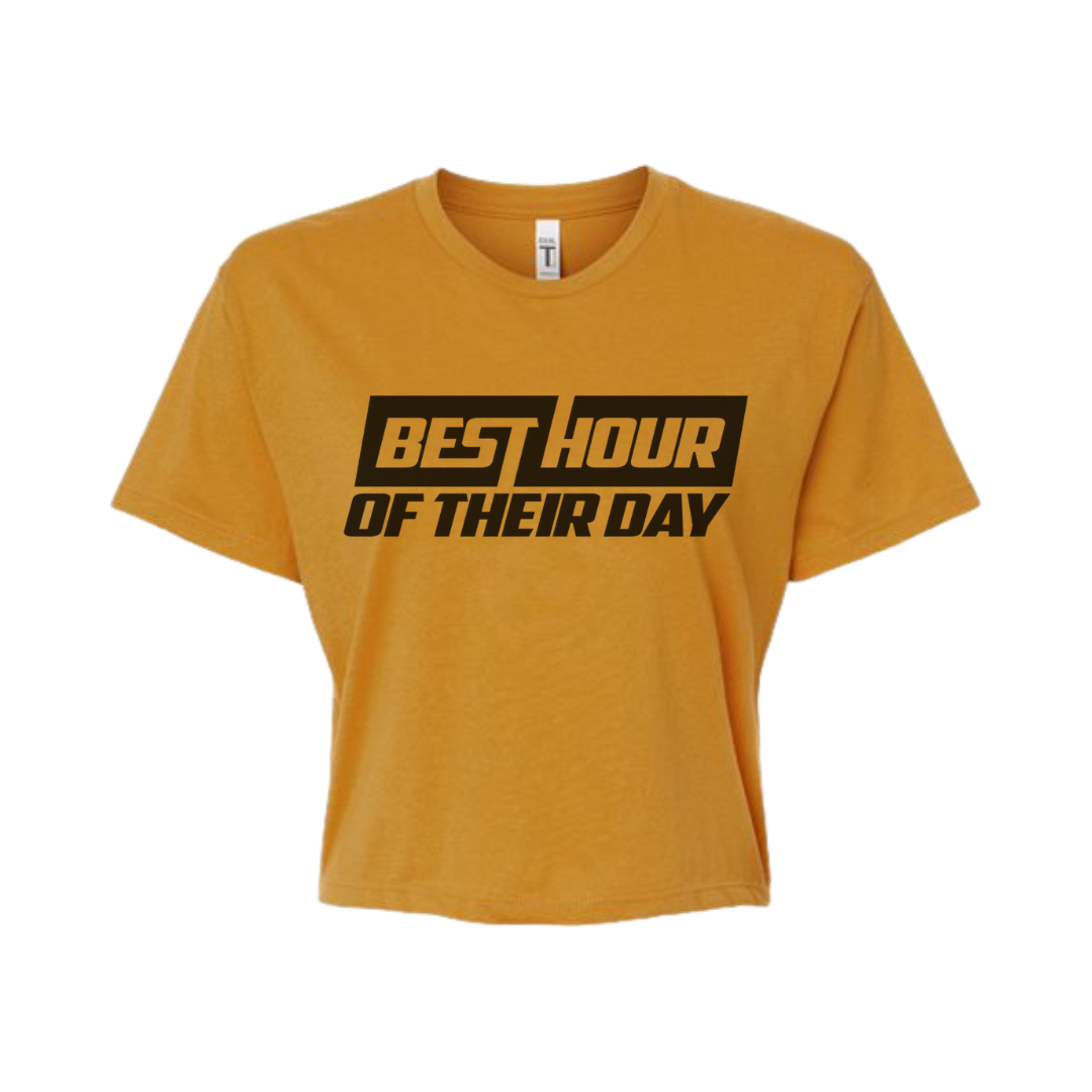 Best Hour Basic Black Logo Crop Top