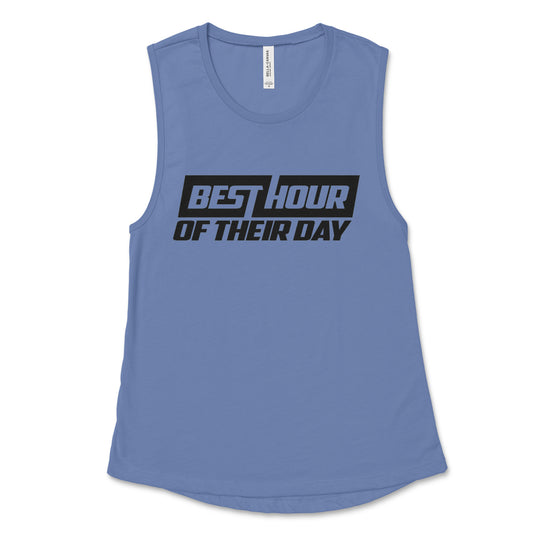Best Hour Basic Black Logo Muscle Tank