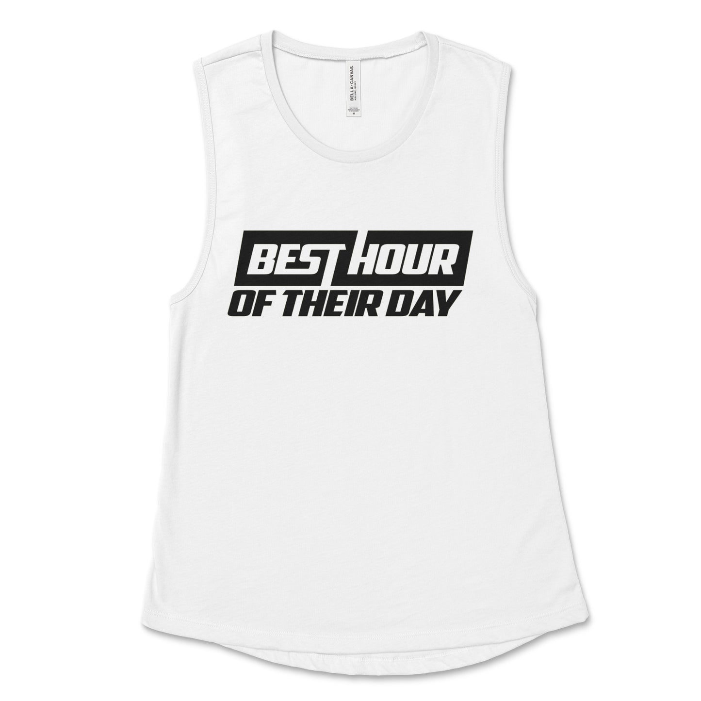 Best Hour Basic Black Logo Muscle Tank