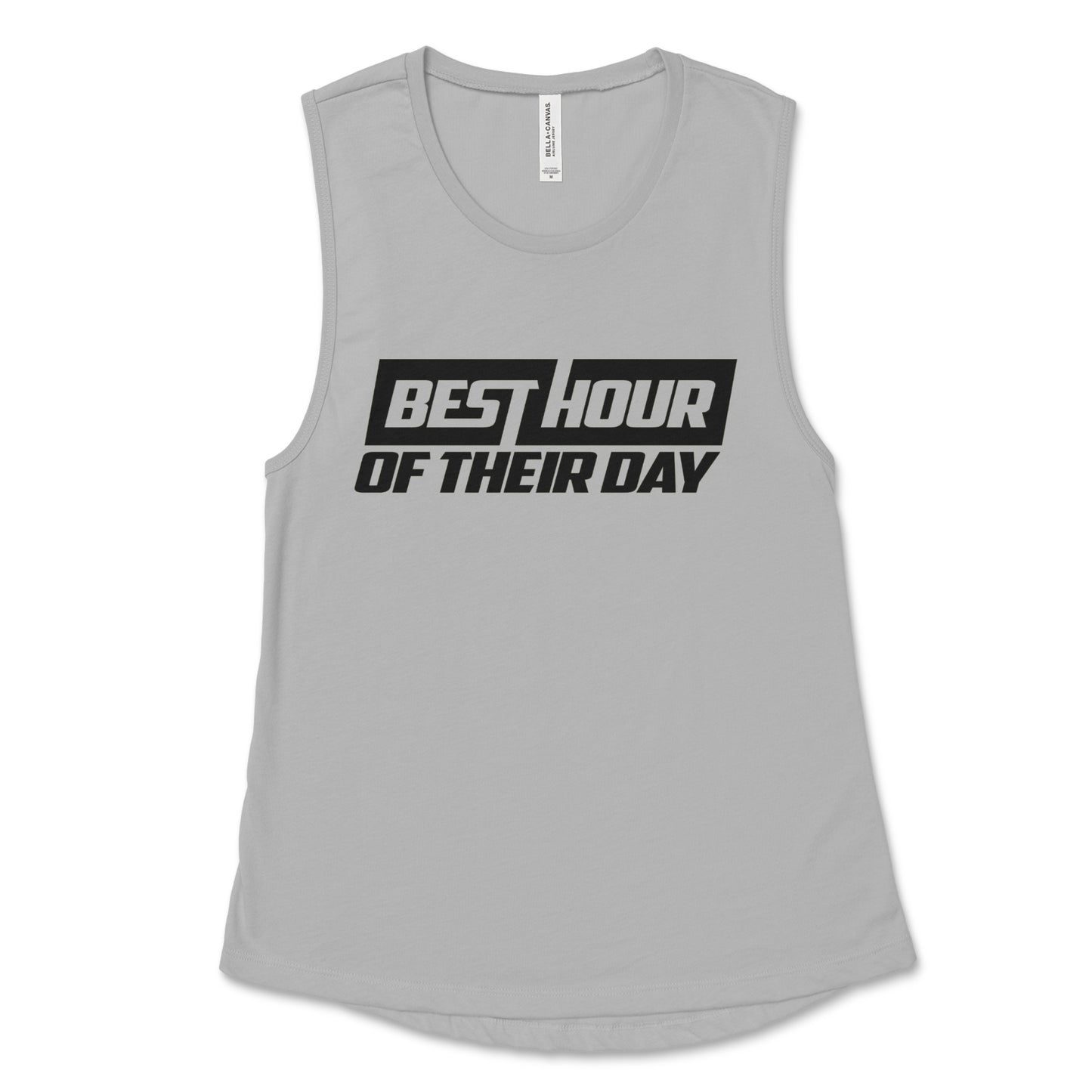 Best Hour Basic Black Logo Muscle Tank