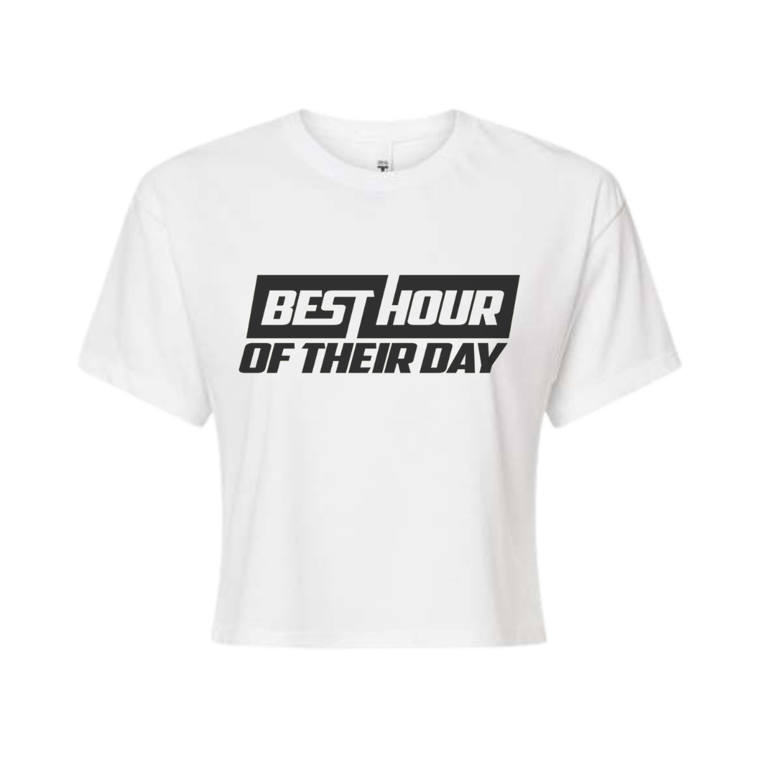 Best Hour Basic Black Logo Crop Top
