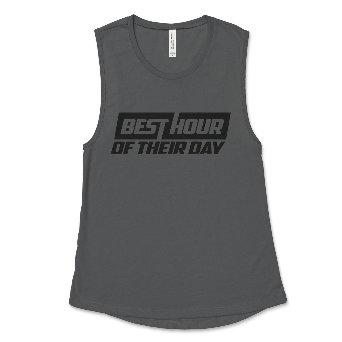 Best Hour Basic Black Logo Muscle Tank